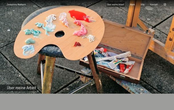 Screenshot der Webseite von Josephine Riemann aus Berlin - Startseite.